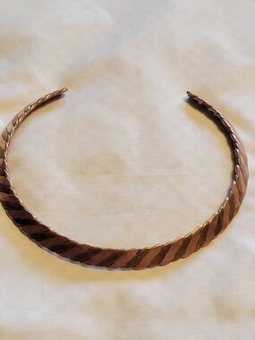 Twisted Copper and Brass Torque Choker Necklace 6"